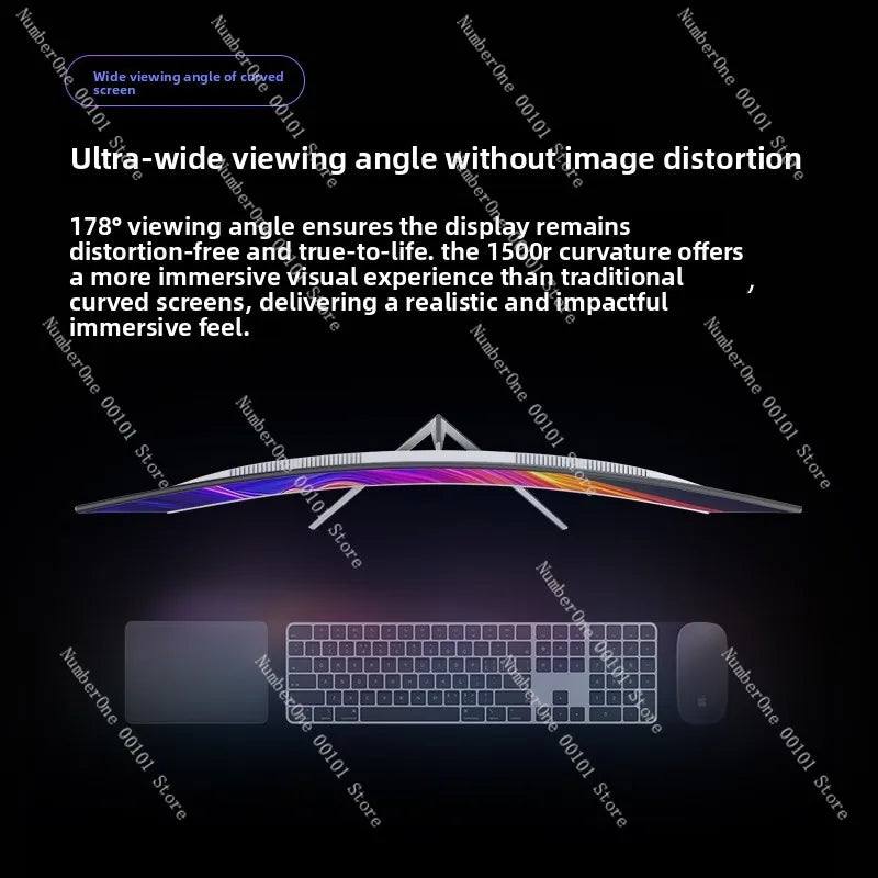Tela curva de 34 polegadas - Tela 4K 165Hz com curvatura 1500R para uma experiência imersiva e ampla.
