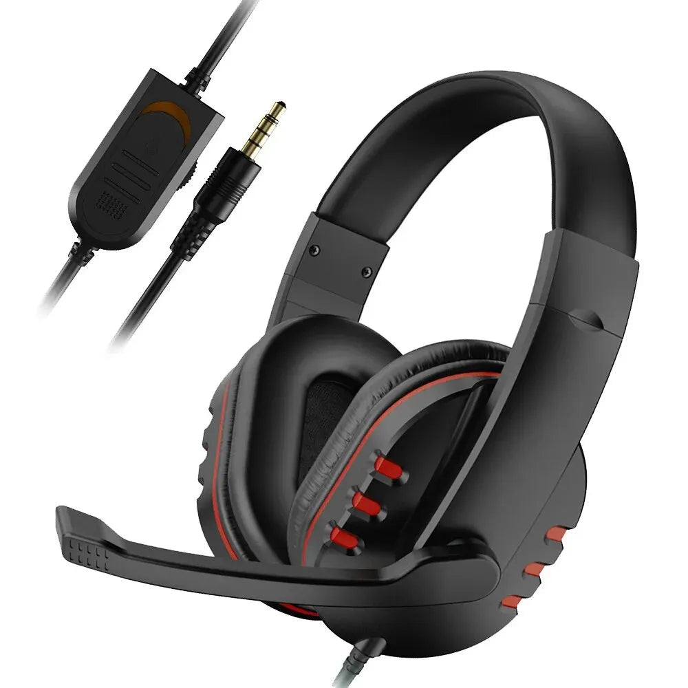 Fones de ouvido com fio de 3,5 mm para jogos, compatíveis com PS4, PlayStation 4, PC e computador, com microfone.
