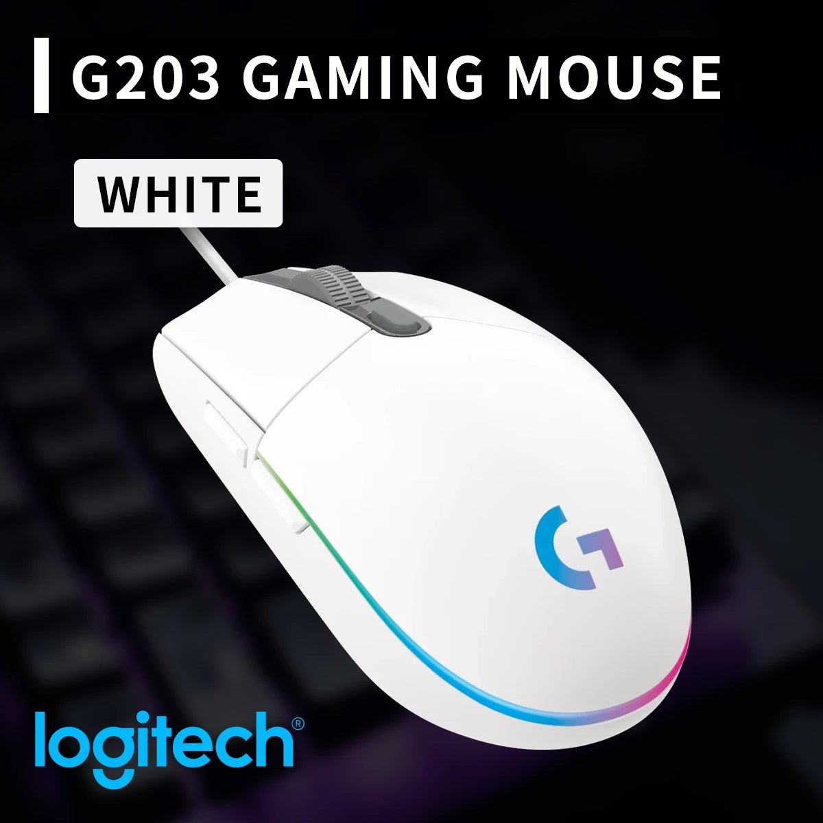 Logitech G203 Wired Mouse Gamer, Esports-Grade, 6 Programmable Buttons & Multi-Color for Competitive Games