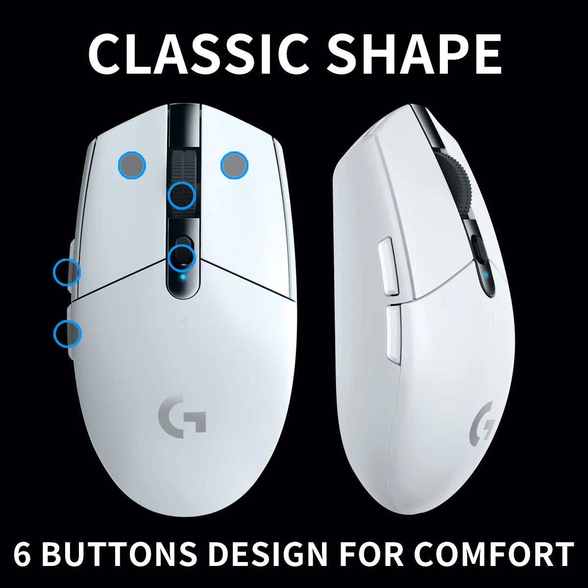 Wireless G304 /G305 Mouse Bateria de longa duração, perfeita para trabalho de escritório e sessões de jogos.