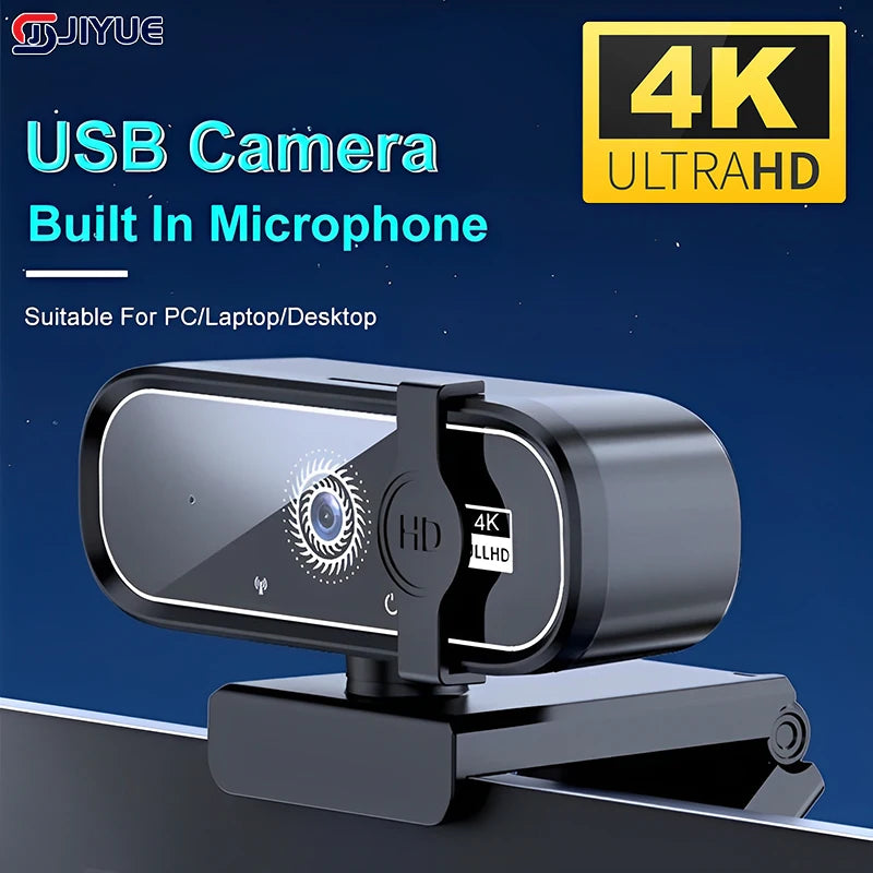 Mini Webcam 4K HD com Microfone, Webcam 2K Full HD, 30fps, Foco Automático, USB, para PC, Laptop e Gravação de Vídeo.