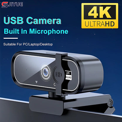 Mini Webcam 4K HD com Microfone, Webcam 2K Full HD, 30fps, Foco Automático, USB, para PC, Laptop e Gravação de Vídeo.