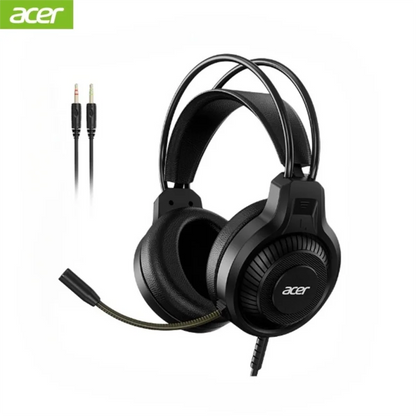Fones de ouvido Acer Gaming com microfone, som surround virtual estéreo 7.1, luz LED e graves potentes, para jogos de computador (OHW303).