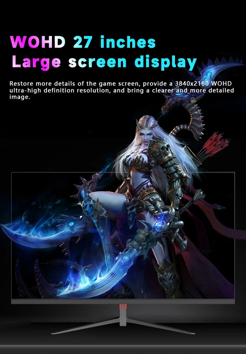 Monitor gamer de 27 polegadas, 1K, 280Hz, com design moderno e retroiluminação LED para entusiastas de eSports.