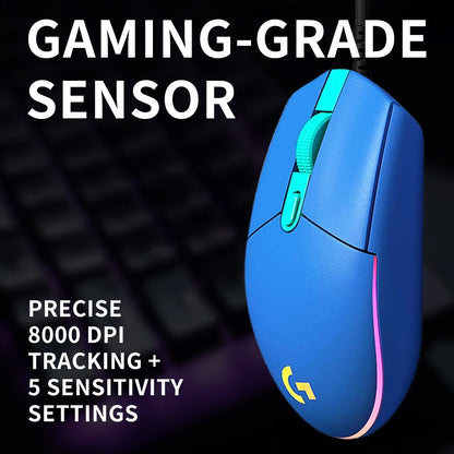 Logitech G203 Wired Mouse Gamer, Esports-Grade, 6 Programmable Buttons & Multi-Color for Competitive Games