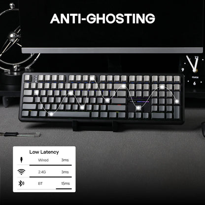 EPOMAKER x AULA F108 Full Size 100% ANSI Layout Hot-Swap Wired/2.4GHz/Bluetooth 5.0 Wireless Mechanical Keyboard RGB Backlight