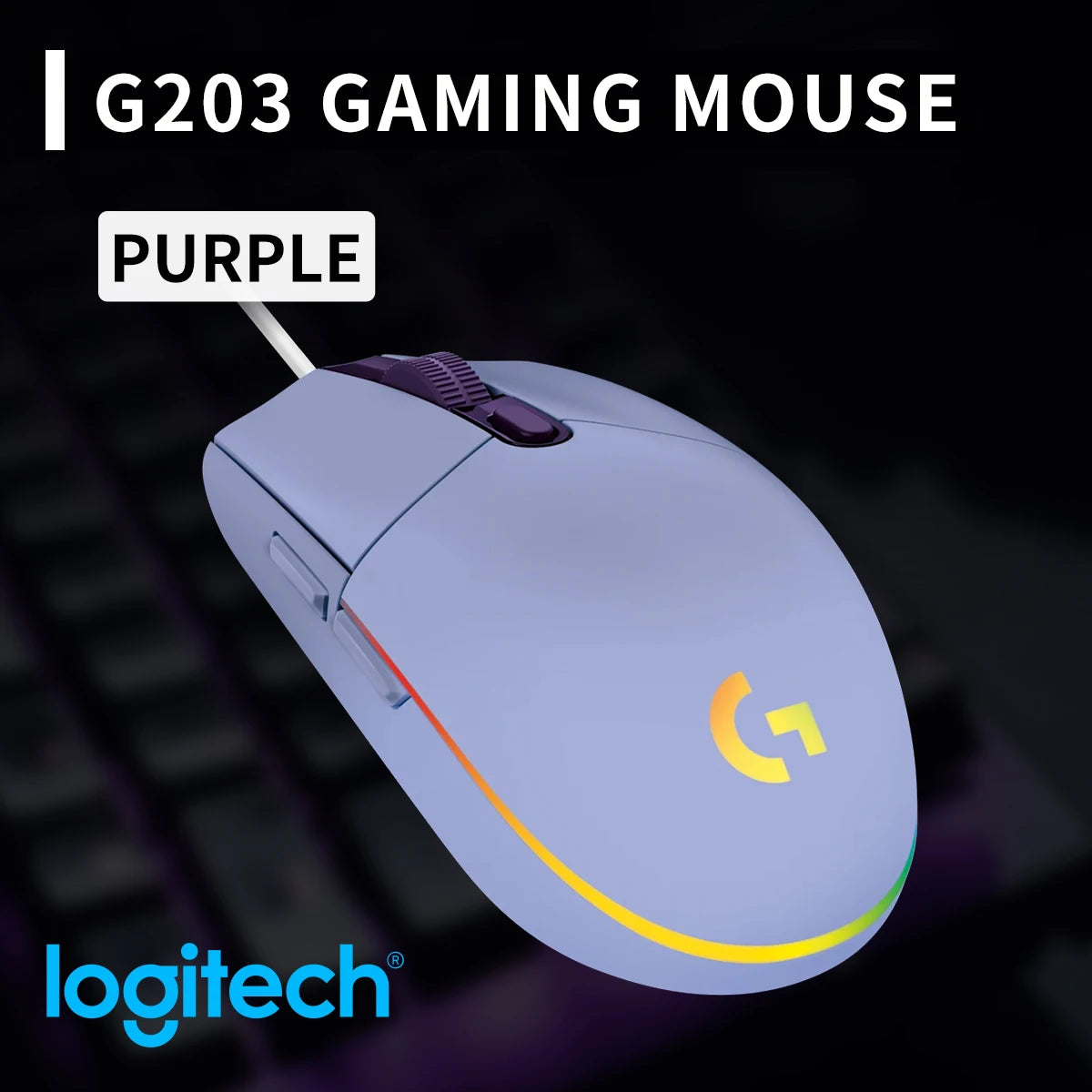 Logitech G203 Wired Mouse Gamer, Esports-Grade, 6 Programmable Buttons & Multi-Color for Competitive Games