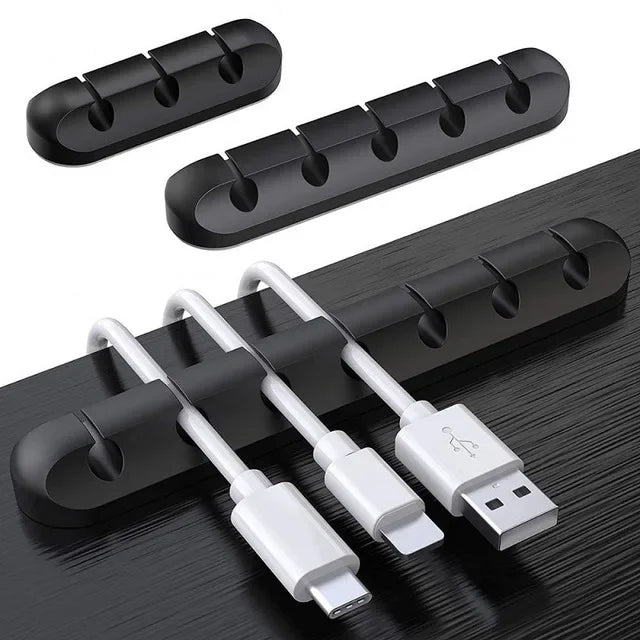 Organizador de Cabo USB de Silicone, Enrolador de Cabo de Carregamento USB, Clipes Organizadores para Cabos de Mesa, Suporte para Cabos de Mouse e Fones de Ouvido