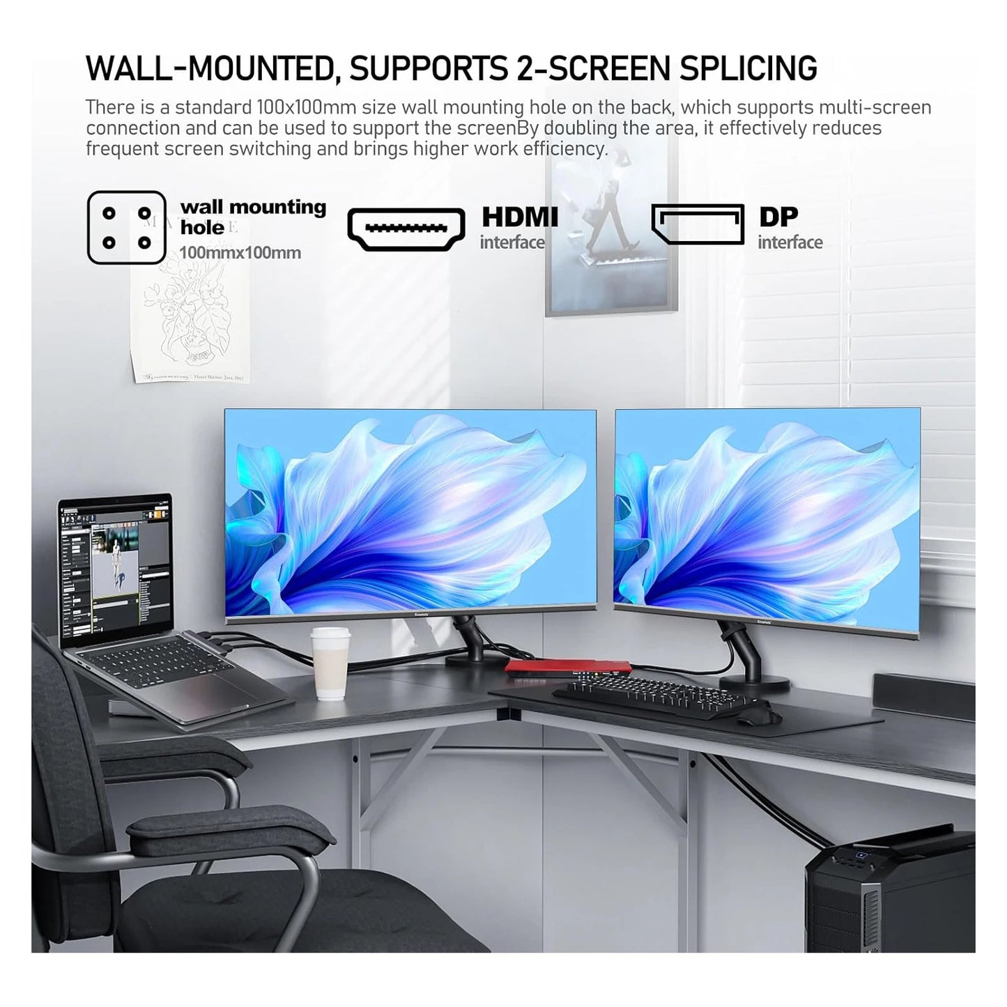 Monitor de jogos de 32 polegadas 4K 1K 75Hz 100Hz 150Hz 165Hz 240Hz, painel IPS de 1ms, sem moldura, para PC desktop.