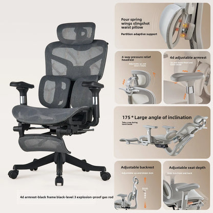 Cadeira Ergonômica de Esports com Elevação, Apoio de Braço 6D, Suporte Lombar, para Computador, Uso Doméstico, Escritório e Uso no Quarto.