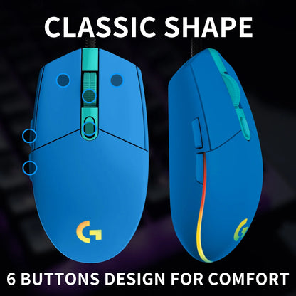 Logitech G203 Wired Mouse Gamer, Esports-Grade, 6 Programmable Buttons & Multi-Color for Competitive Games