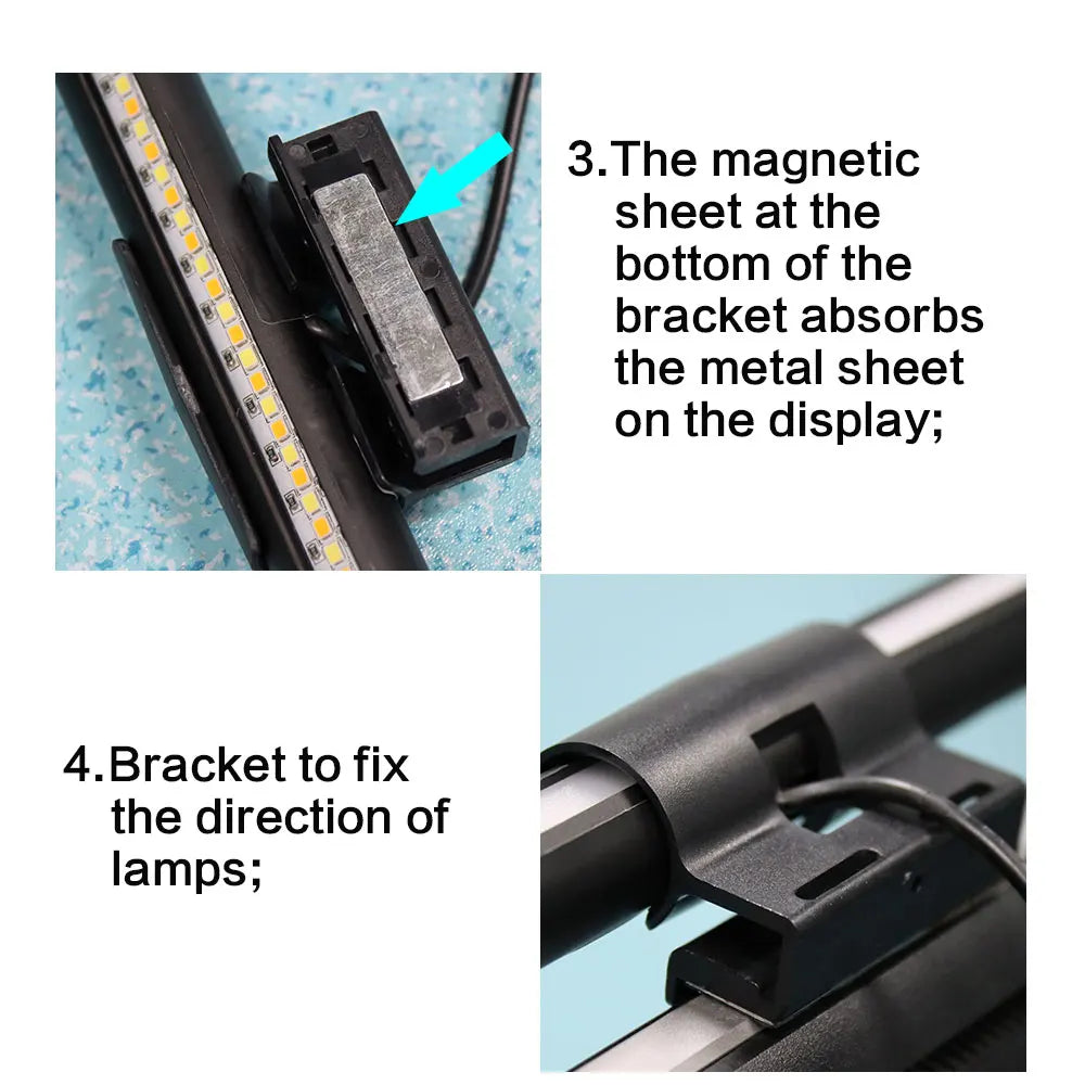 Monitor Light Bar LED Computer Screen Hanging Lights RGB Atmosphere Table Lamp for Work Study Read Gaming Stepless Dimmable