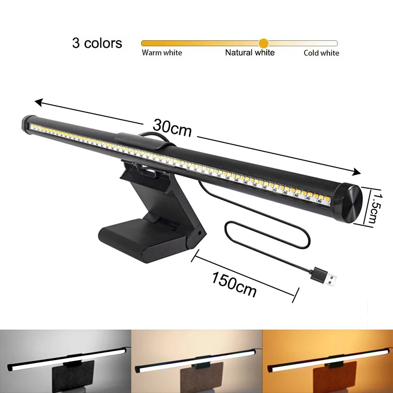 Monitor Light Bar LED Computer Screen Hanging Lights RGB Atmosphere Table Lamp for Work Study Read Gaming Stepless Dimmable