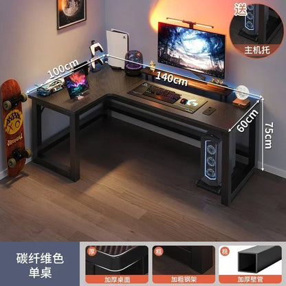 Mesas de computador de canto modernas, mesa dupla, mesa para jogos em cibercafé, mesa para casa, estante integrada, móveis de escritório