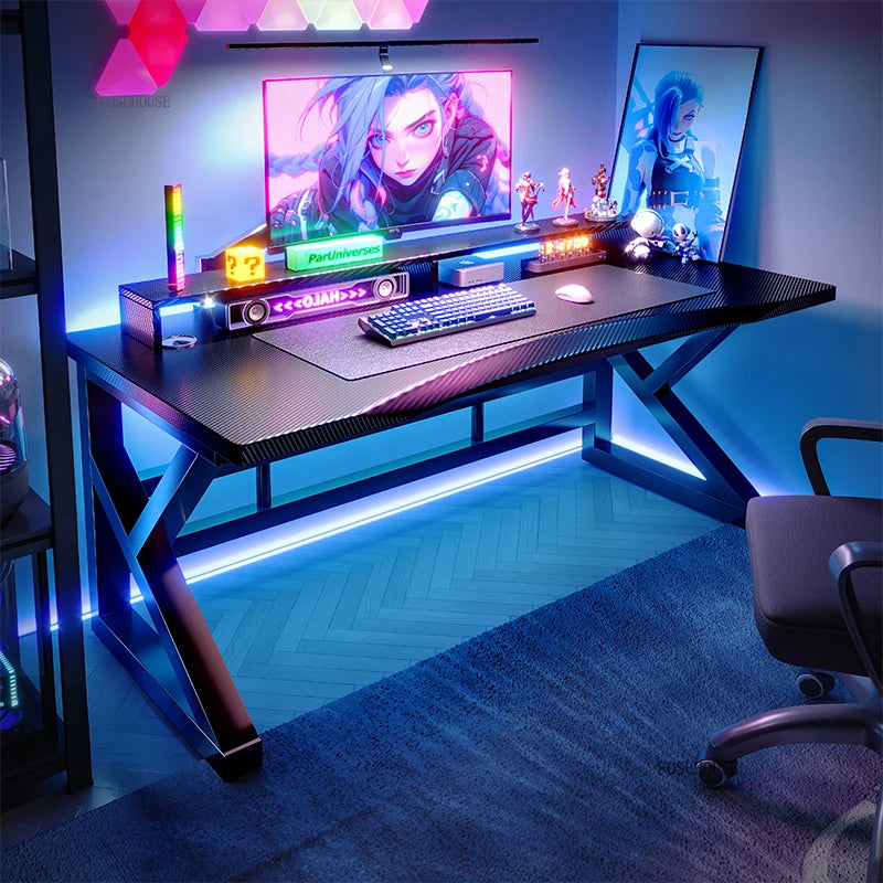 Mesas de computador nórdicas em fibra de carbono para casa, escritório, quarto, estudantes, para alugar, estilo simples, para jogos de eSports.