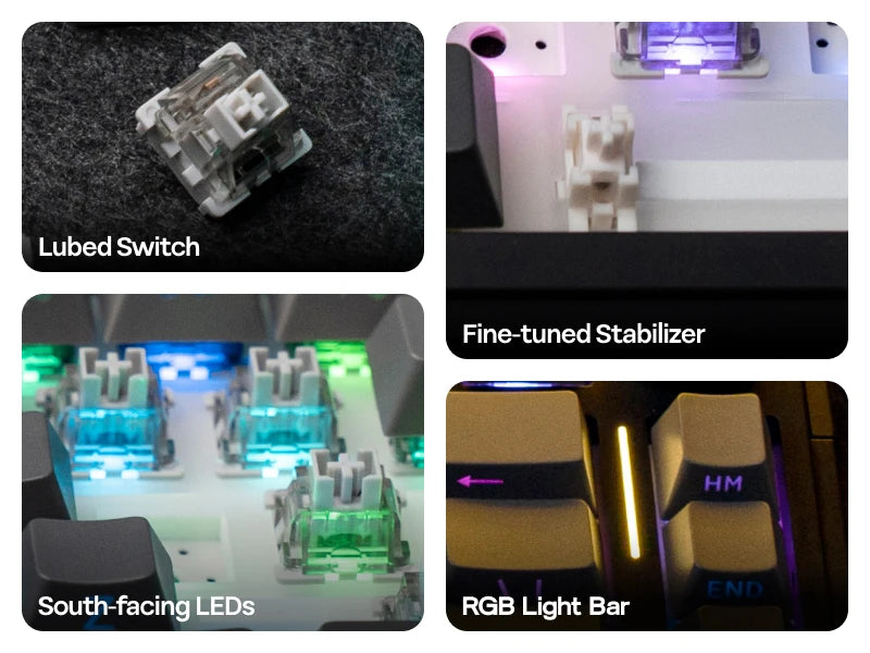 EPOMAKER 75% QWERTY Layout Hot-Swap Gasket-Mounted Wired/2.4GHz/Bluetooth Wireless Mechanical Keyboard RGB Backlight