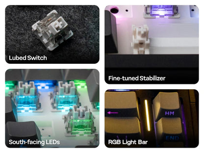 EPOMAKER 75% QWERTY Layout Hot-Swap Gasket-Mounted Wired/2.4GHz/Bluetooth Wireless Mechanical Keyboard RGB Backlight
