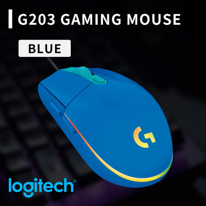 Logitech G203 Wired Mouse Gamer, Esports-Grade, 6 Programmable Buttons & Multi-Color for Competitive Games