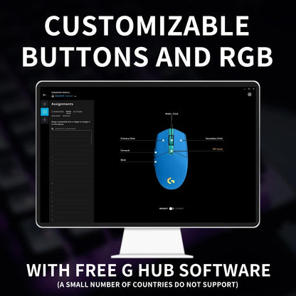 Logitech G203 Wired Mouse Gamer, Esports-Grade, 6 Programmable Buttons & Multi-Color for Competitive Games