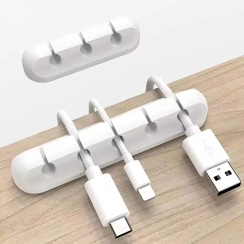 Organizador de Cabo USB de Silicone, Enrolador de Cabo de Carregamento USB, Clipes Organizadores para Cabos de Mesa, Suporte para Cabos de Mouse e Fones de Ouvido
