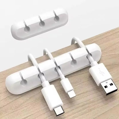 Organizador de Cabo USB de Silicone, Enrolador de Cabo de Carregamento USB, Clipes Organizadores para Cabos de Mesa, Suporte para Cabos de Mouse e Fones de Ouvido