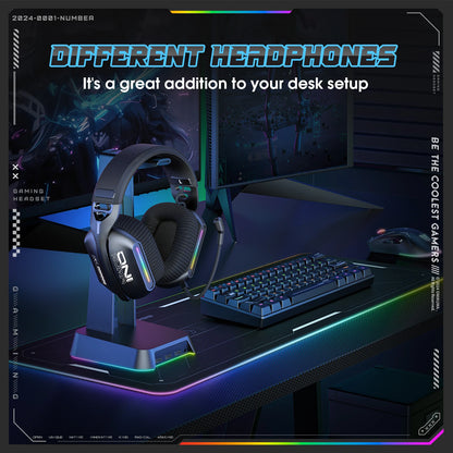Onikuma GT808 Headset Gamer Sem Fio para E-Sports com Três Modos, Microfone, Iluminação RGB, Compatível com Bluetooth 5.3/2.4G e Entrada Auxiliar de 3,5mm