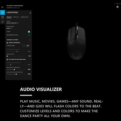 Logitech G203 Wired Mouse Gamer, Esports-Grade, 6 Programmable Buttons & Multi-Color for Competitive Games