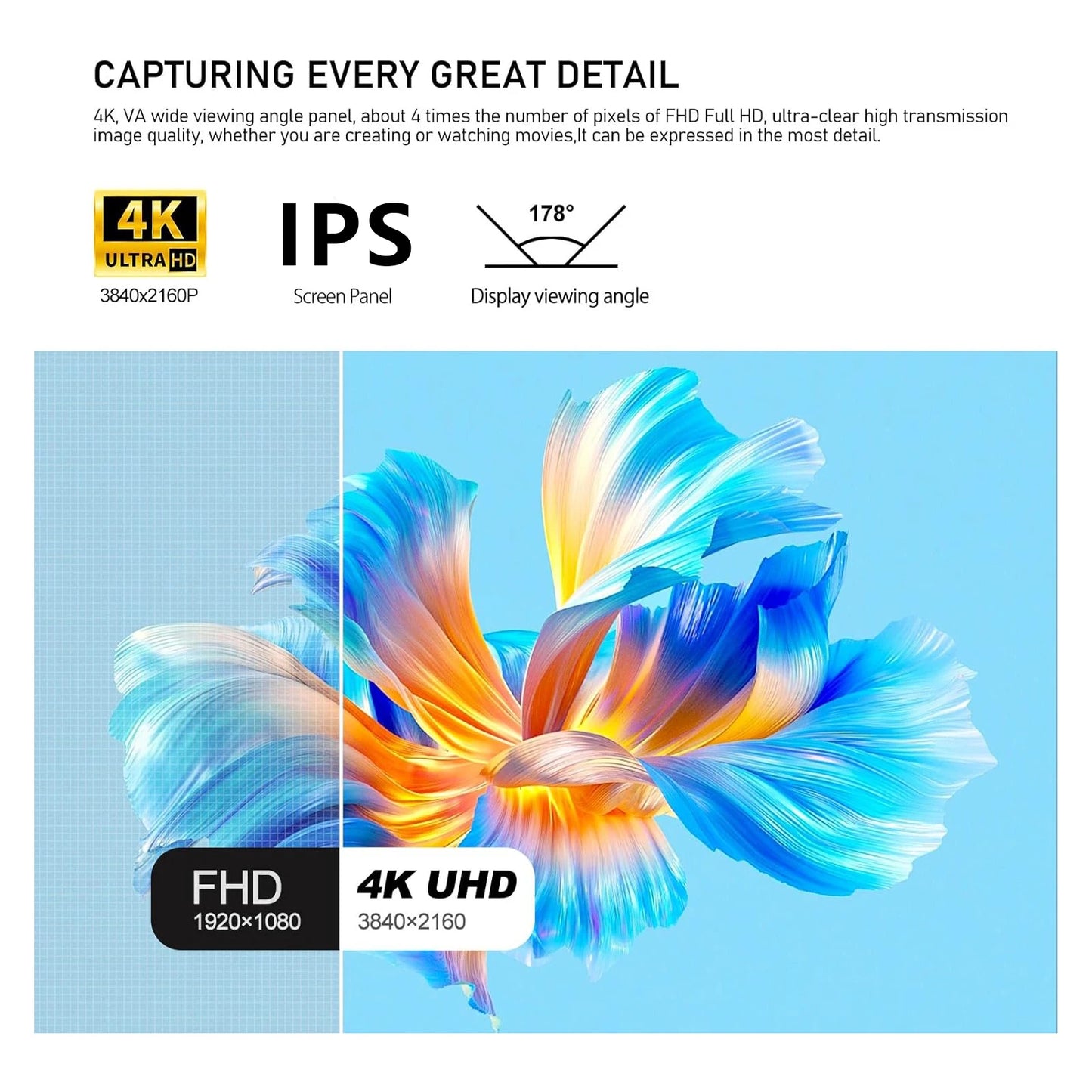 Monitor de jogos de 32 polegadas 4K 1K 75Hz 100Hz 150Hz 165Hz 240Hz, painel IPS de 1ms, sem moldura, para PC desktop.