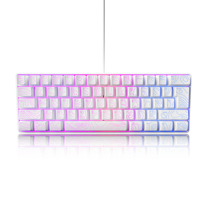 Conjunto de teclado, teclado numérico e mouse para jogos ao 60%, O mini teclado para jogos tem 61 teclas e apresenta uma verdadeira retroiluminação RGB