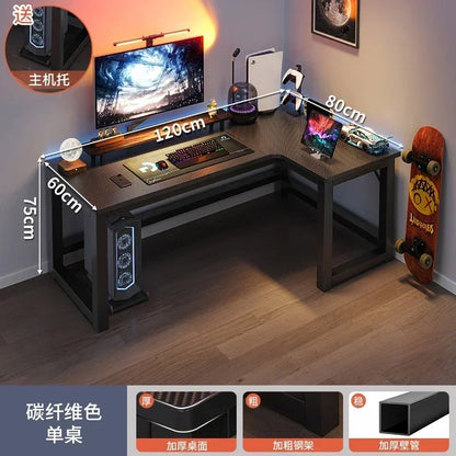Mesas de computador de canto modernas, mesa dupla, mesa para jogos em cibercafé, mesa para casa, estante integrada, móveis de escritório