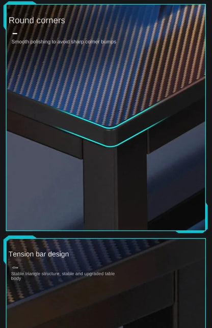 Mesas de computador de canto modernas, mesa dupla, mesa para jogos em cibercafé, mesa para casa, estante integrada, móveis de escritório