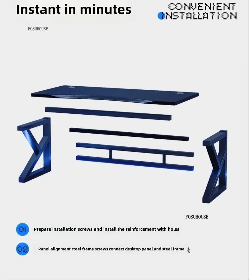 Mesas de computador nórdicas em fibra de carbono para casa, escritório, quarto, estudantes, para alugar, estilo simples, para jogos de eSports.