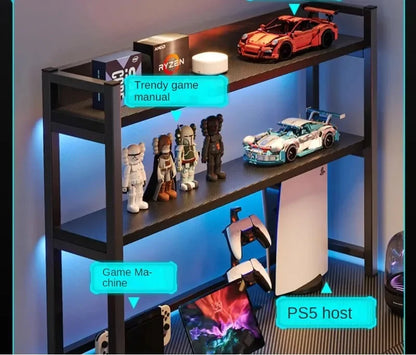 Mesas de computador de canto modernas, mesa dupla, mesa para jogos em cibercafé, mesa para casa, estante integrada, móveis de escritório