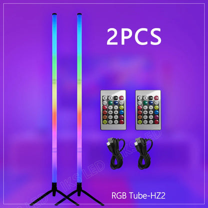 Luminária de chão LED RGB de 120 cm, moderna, para cantos, com design aconchegante, ideal para decoração de interiores. Controle remoto inteligente por aplicativo.
