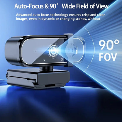 Mini Webcam 4K HD com Microfone, Webcam 2K Full HD, 30fps, Foco Automático, USB, para PC, Laptop e Gravação de Vídeo.