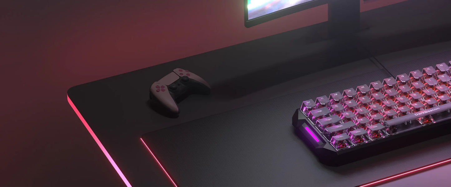 Teclado mecânico para jogos DarkBeacon Blade 68 silencioso, com teclas transparentes, RGB, com fio e troca a quente.