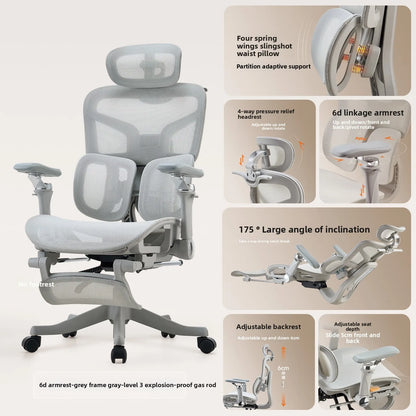 Cadeira Ergonômica de Esports com Elevação, Apoio de Braço 6D, Suporte Lombar, para Computador, Uso Doméstico, Escritório e Uso no Quarto.
