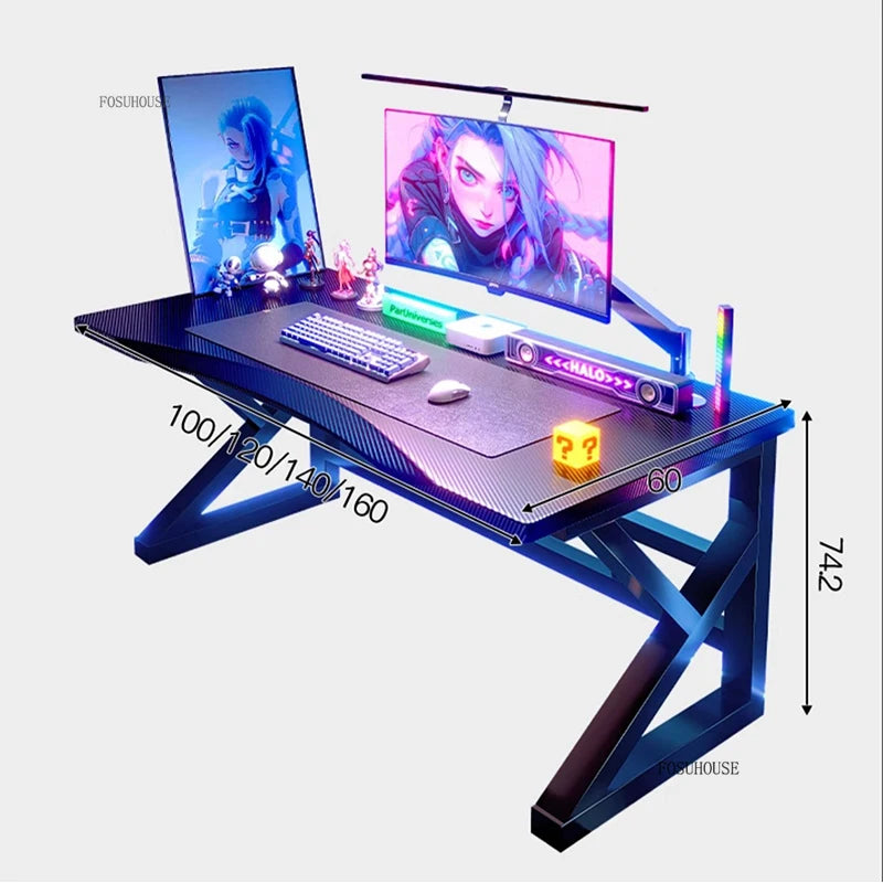 Mesas de computador nórdicas em fibra de carbono para casa, escritório, quarto, estudantes, para alugar, estilo simples, para jogos de eSports.