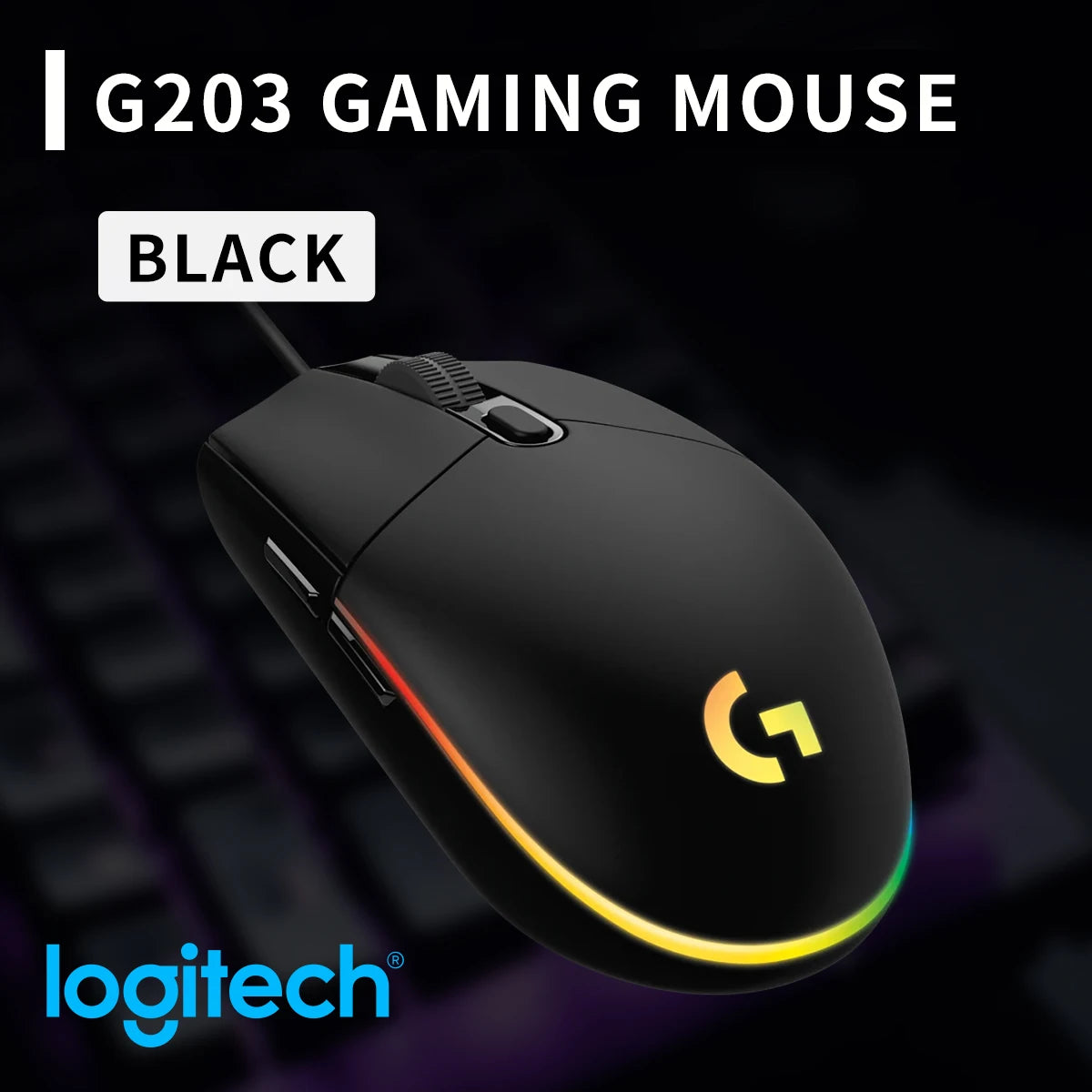 Logitech G203 Wired Mouse Gamer, Esports-Grade, 6 Programmable Buttons & Multi-Color for Competitive Games