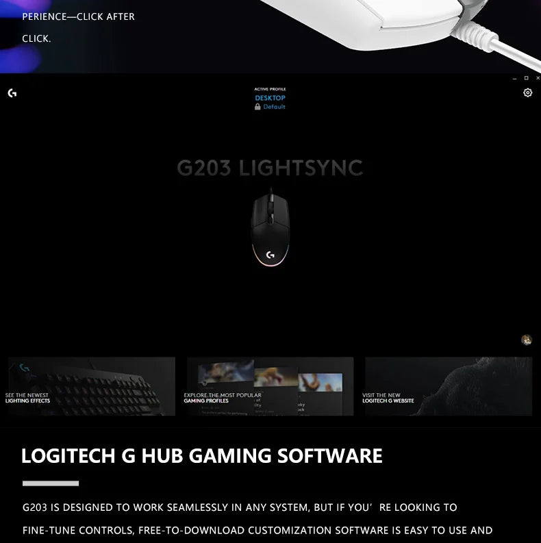 Logitech G203 Wired Mouse Gamer, Esports-Grade, 6 Programmable Buttons & Multi-Color for Competitive Games