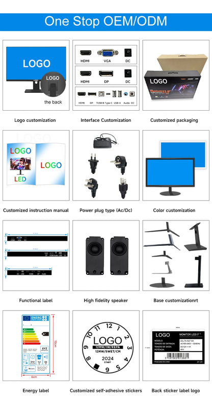 Monitor de jogos de 32 polegadas 4K 1K 75Hz 100Hz 150Hz 165Hz 240Hz, painel IPS de 1ms, sem moldura, para PC desktop.