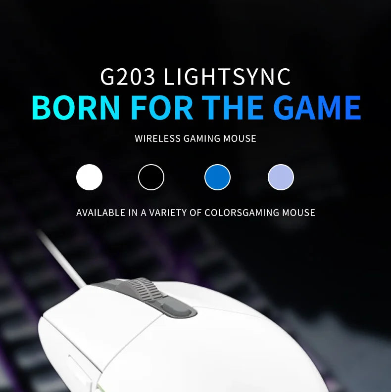 Logitech G203 Wired Mouse Gamer, Esports-Grade, 6 Programmable Buttons & Multi-Color for Competitive Games
