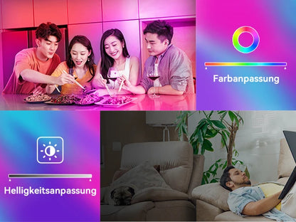 Luminária de teto LED com dimerização remota, brilho inteligente RGB, iluminação Tuya, Bluetooth, decoração de interiores, Alexa, painel de teto LED