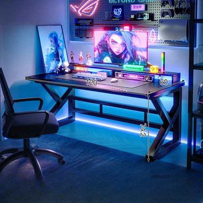Mesas de computador nórdicas em fibra de carbono para casa, escritório, quarto, estudantes, para alugar, estilo simples, para jogos de eSports.