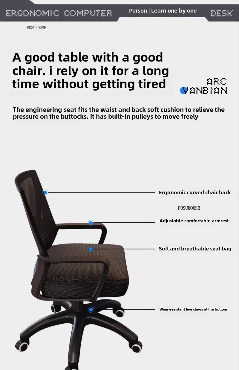 Mesas de computador nórdicas em fibra de carbono para casa, escritório, quarto, estudantes, para alugar, estilo simples, para jogos de eSports.