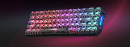 Teclado mecânico para jogos DarkBeacon Blade 68 silencioso, com teclas transparentes, RGB, com fio e troca a quente.