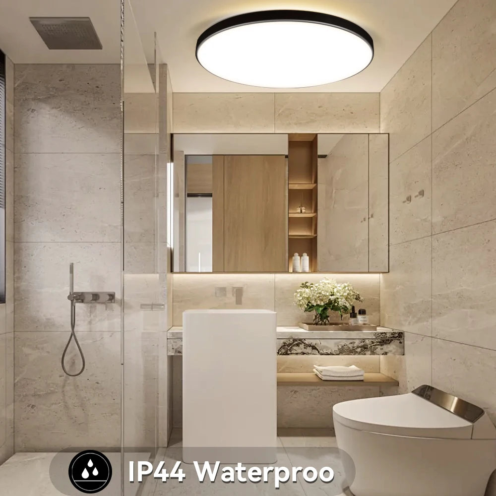 Luminária de teto LED com dimerização remota, brilho inteligente RGB, iluminação Tuya, Bluetooth, decoração de interiores, Alexa, painel de teto LED