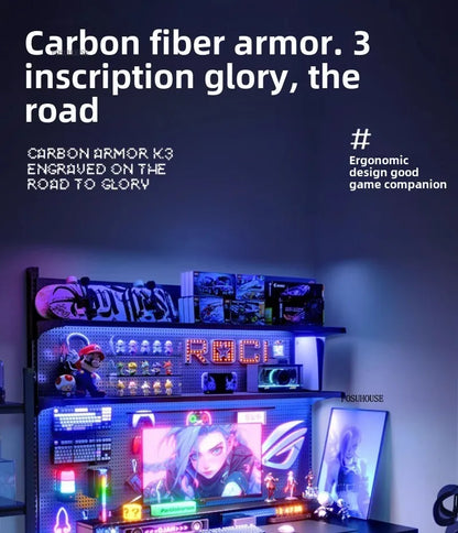 Mesas de computador nórdicas em fibra de carbono para casa, escritório, quarto, estudantes, para alugar, estilo simples, para jogos de eSports.